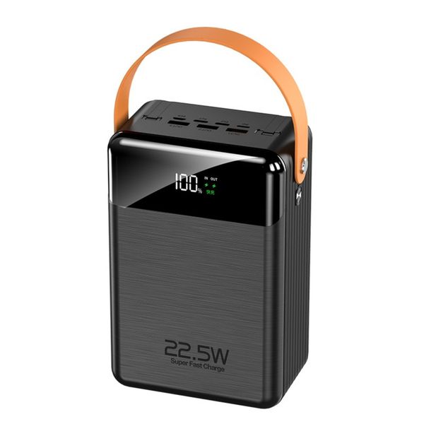 Power Bank80000mAh, 22.5W Black, Emergency Light, Digital Display