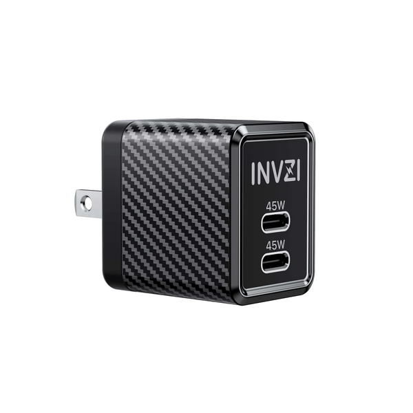 INVZI 45W Dual USB-C Port Charger Adaptor