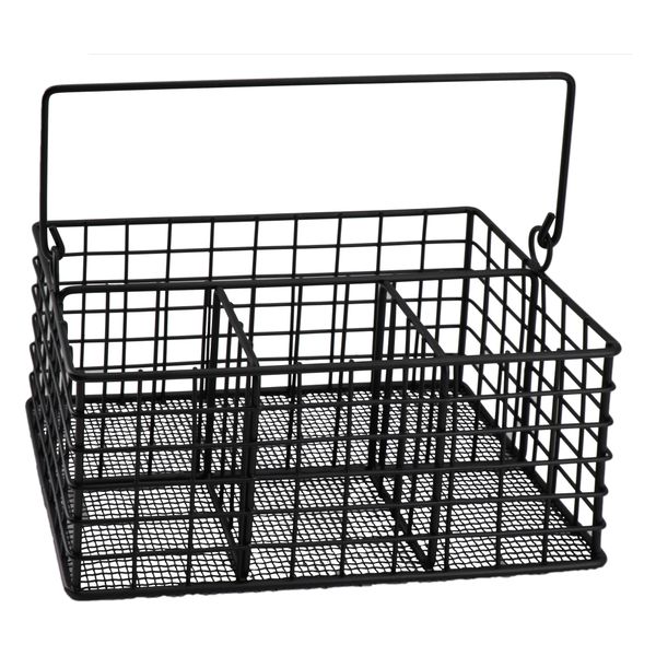 Regent Wire Cutlery Caddy With Handle - Powder Coated Black
