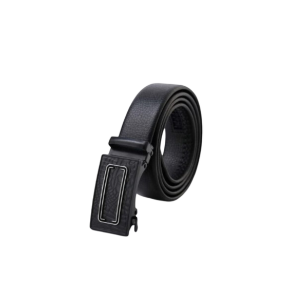 Men Black Auto Buckle Leather Belt