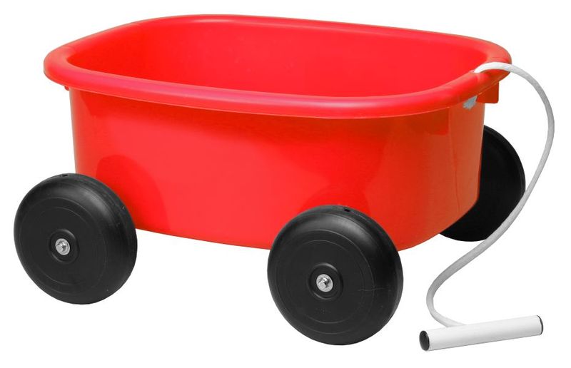 Kids Outdoor Plastic Pull Wagon Cart Red