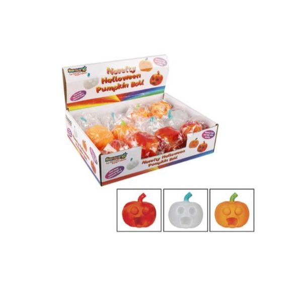 Novelty halloween pumpkin ball 6cm (6 pack)