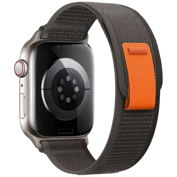 Nylon Apple Watch Strap With Velcro Clasp - Black &amp; Blue