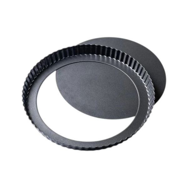 10-Inch Non-Stick Fluted Tart Pan with Removable Bottom - Black