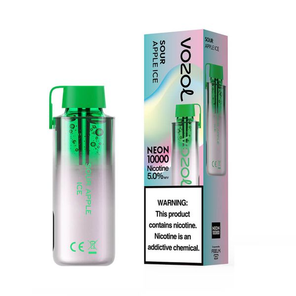 Vozol Neon 10 000 Puffs Disposable Vape - Sour Apple Ice
