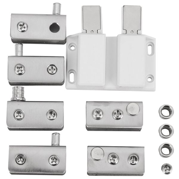 Stainless Steel Glass Door Pivot Hinge Double Head Compatible with None
