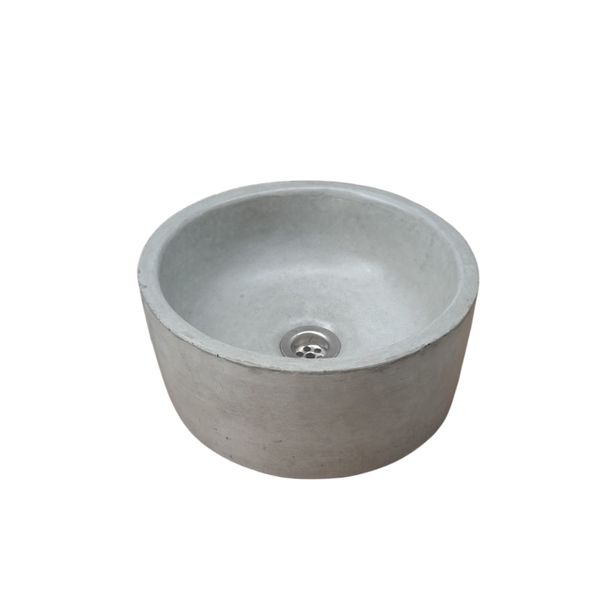 Grey Round Bespoke Concrete Basin/Sink 30 x 30 x 13cm
