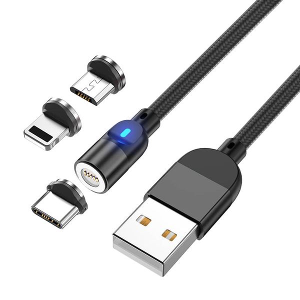 RM-3-in-1 Magnetic Charging Cable for Micro USB, iOS, and Type-C Devices