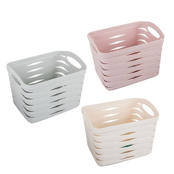 Bulk Pack x 6 Rectangular Lace Design Plastic Basket - 21x15x13