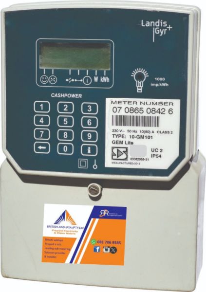 British Xabhaya 10-GM100 Single Phase Prepaid Residential Meter