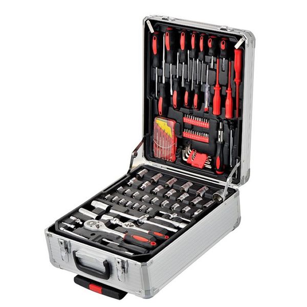 182 Piece Hand Toolbox Kit Set With Aluminum Trolley Case LPD-10036