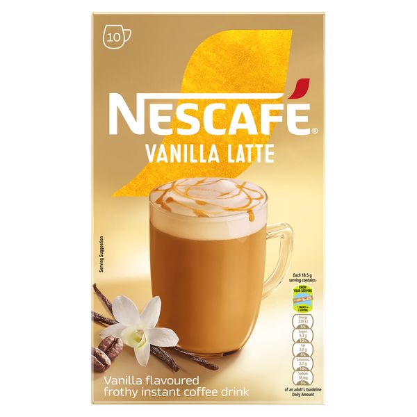 NESCAFÉ Vanilla Latte Instant Coffee 10 pack (10x18.5g)
