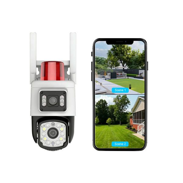 Security Camera Outdoor 4MP with AI Siren Alarm for Home Security
