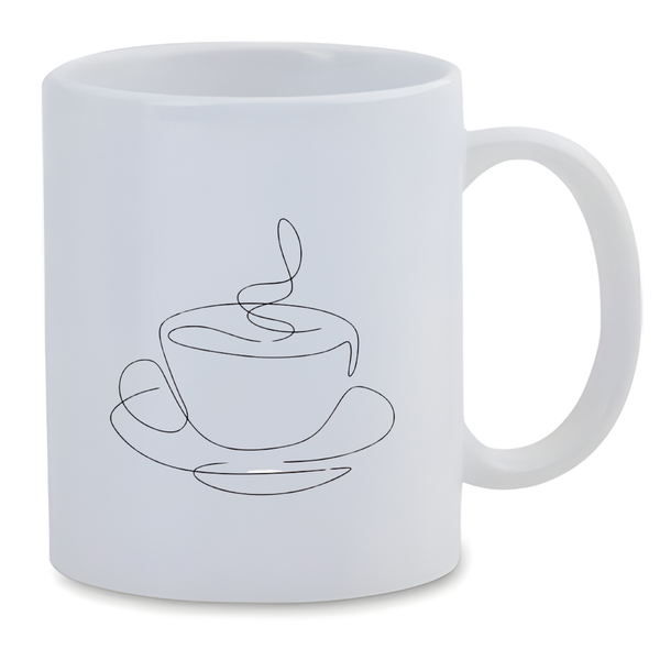 White Ceramic Mug 350ml - Sil Coffee Er