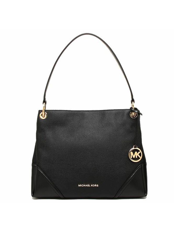 Michael Kors Nicole Medium Leather Shoulder Bag Black | Buy Online in ...
