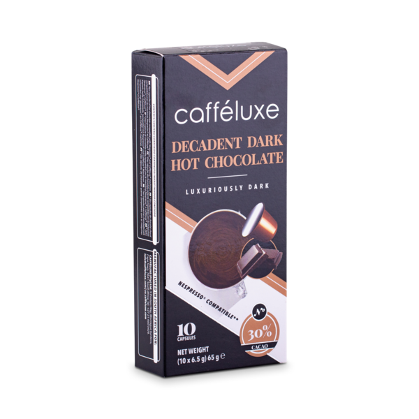 Caffeluxe Decadent Dark Hot Chocolate Signature Nespresso Compatible Pods