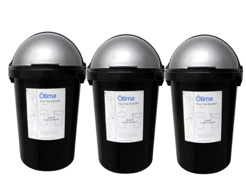 FlipTop Dustbin 50LSet of 3 Shop Today. Get it Tomorrow!