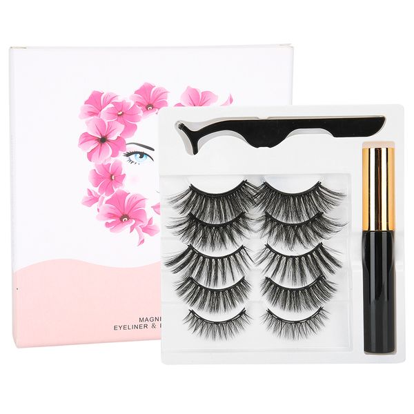 Long Thick Magnet False Eyelashes Magnetic Liquid Eyeliner Tweezers Eyelash