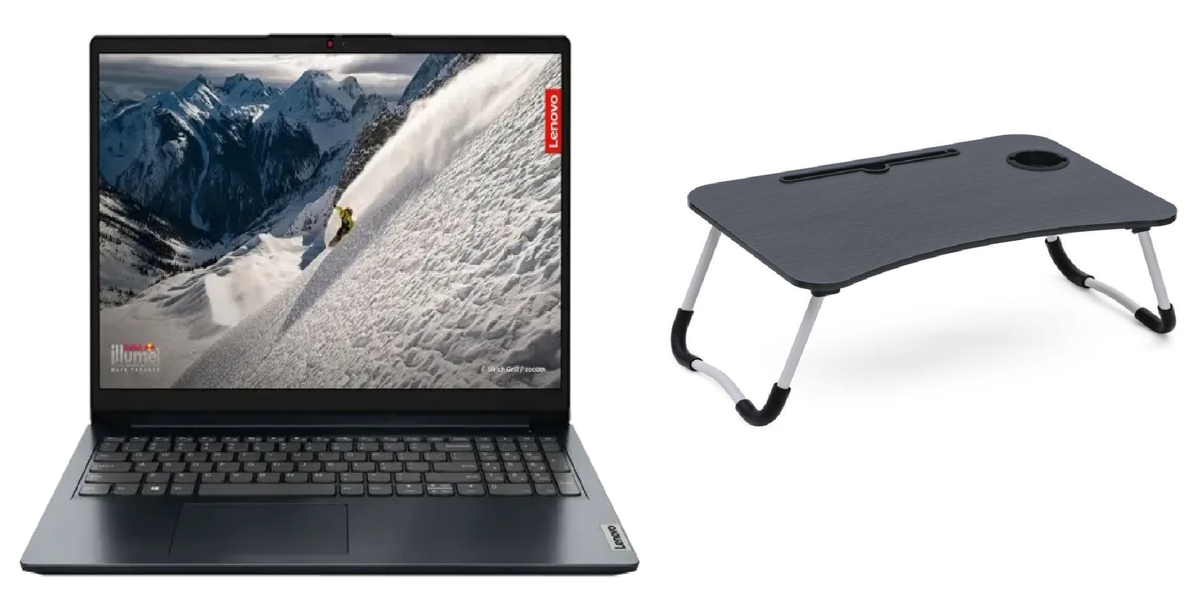 Lenovo IdeaPad 1 12th Gen i3 12GB RAM/1TB SSD Blue Laptop + Desk