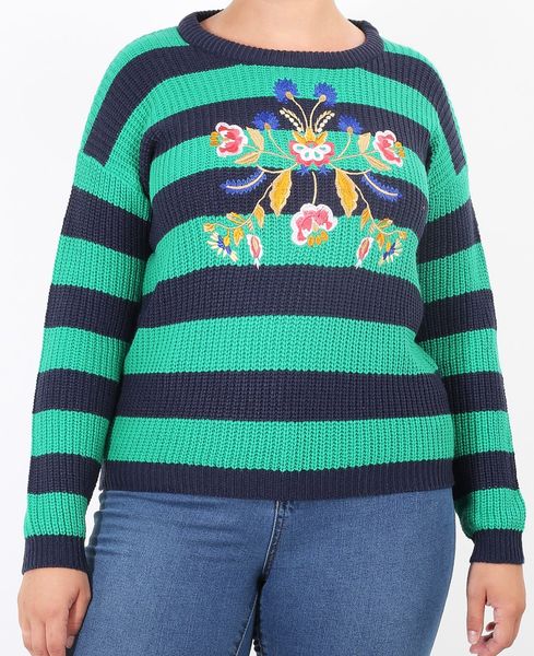 Brave Soul Ladies Bouquet Striped Knitwear Top