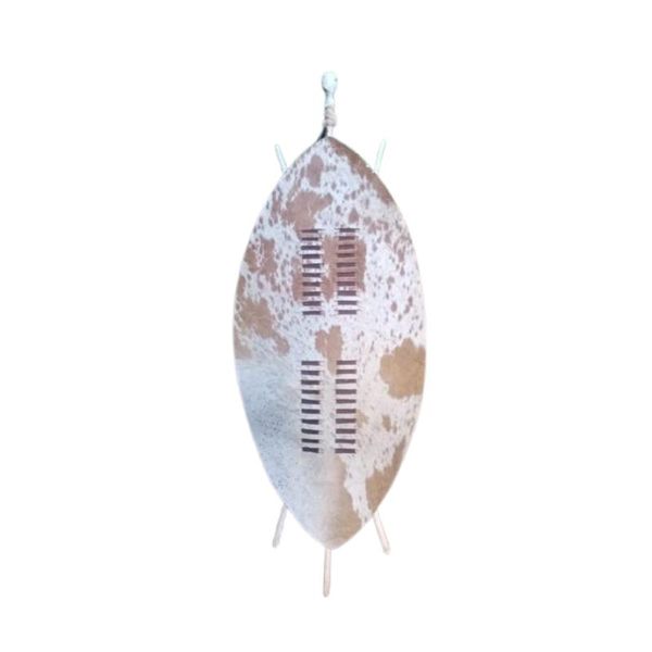 Extra Large 145cm Brown &amp; White Zulu Shield | Authentic Cowhide