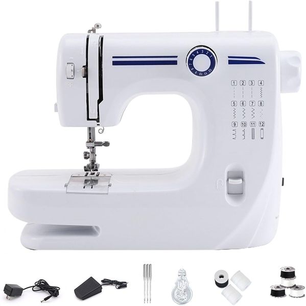 Mini Sewing Machine for Beginners 12 Built-In Stitches Dual Speed Household