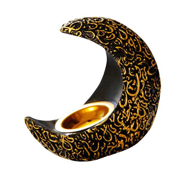 Resin Black Moon Incense Burner for Stress Relief