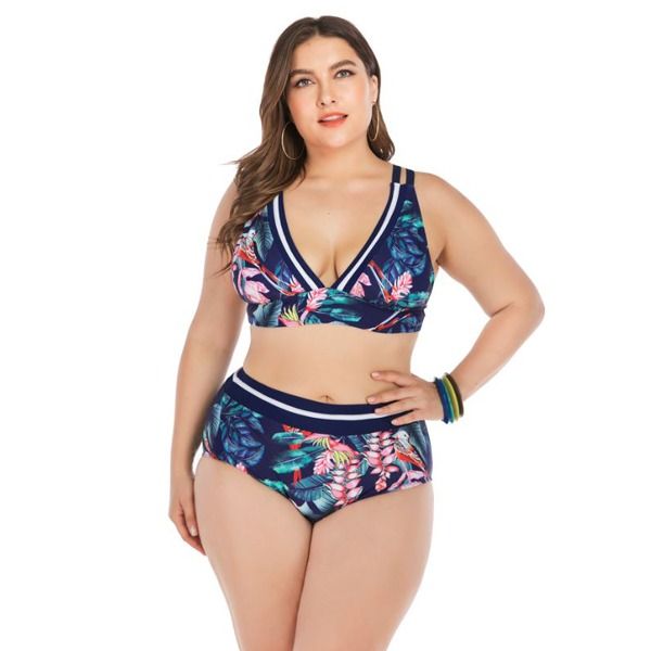 Iconix Plus Size Flower Mashup Bikini