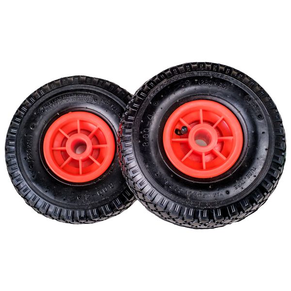 Wheels Set Of Two Inflatable Rubber Nylon Multipurpose 260 x 85mm