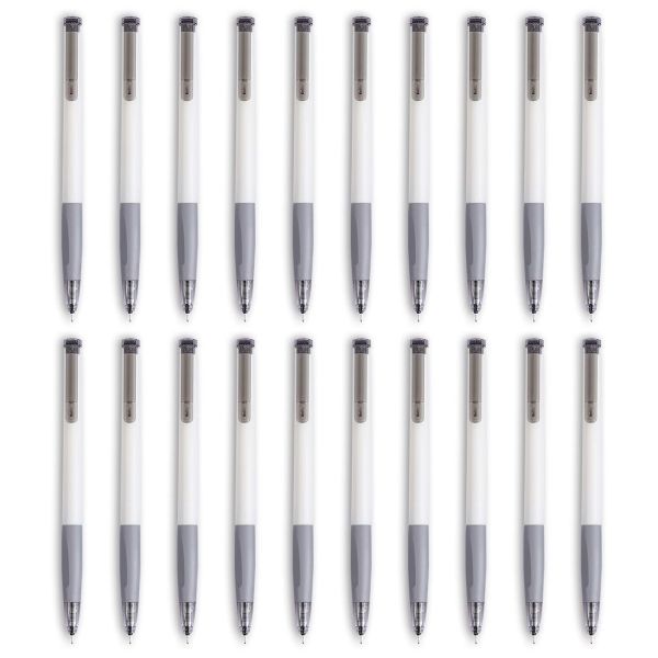 12 Pack Retractable Fine Ballpoint Pen 0.7mm Black Ink Ball Point Pens