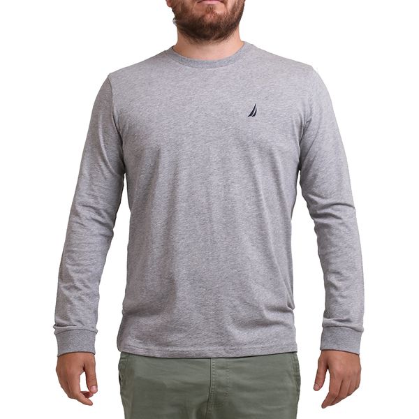 Nautica-Vr7370Ba-Vr7370 L/S Crew Neck Tee-Grey Heather