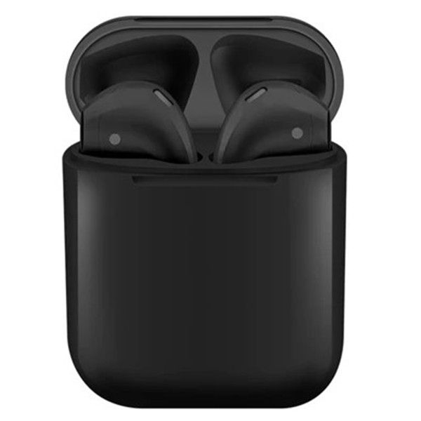 Wireless Earphone In-Ear i12 TWS Bluetooth V5.0 - 6 Metallic Colour - Black
