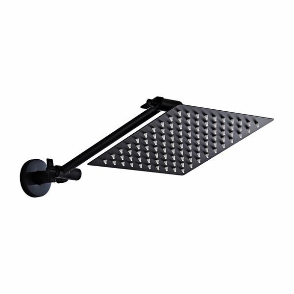 Angle adjustable shower head kit 8"S Black