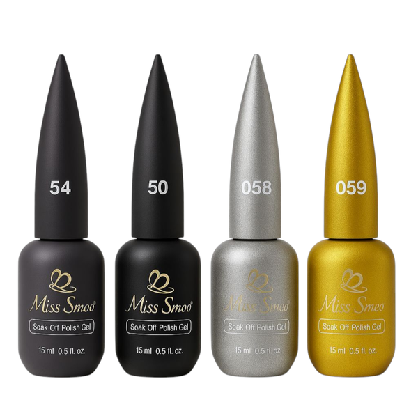 Miss Smoo Soak Off Polish Gel 15ml- Metallic Series Set of 4