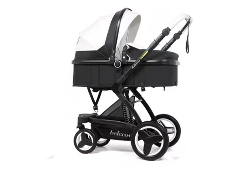 Belecoo 2 in 1 X6 series Baby Pram Stroller Black and White