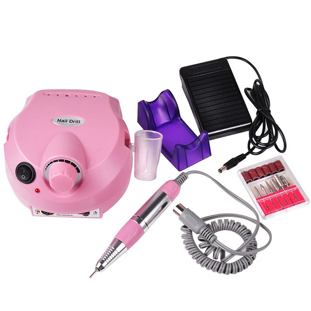 Professional Electric Manicure File Nail Drill Machine Kit Set Pink