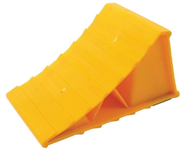 Wheel Chock Plastic with Rubber Mat
