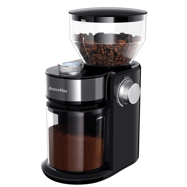 BezosMax Electric Burr Coffee Grinder with Adjustable Grind for 2-14 Cups