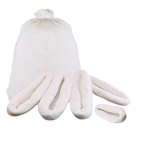 5 Pack Reusable Hunting Meat Game Bags with Reflective Tags - White