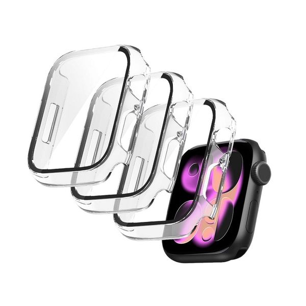 3 Pack Screen Protector Case Compatible with Apple Watch Series 11/10 46mm