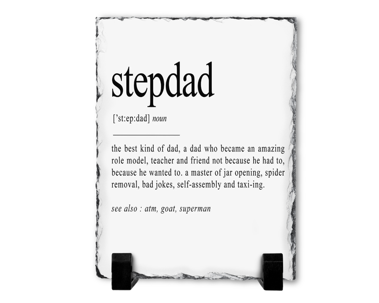 Step Dad Birthday Christmas Father's Day v3 Gift Rock Slate