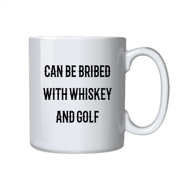 Whiskey and Golf Coffee Mug - Best Funny Novelty Gift Idea for Dad