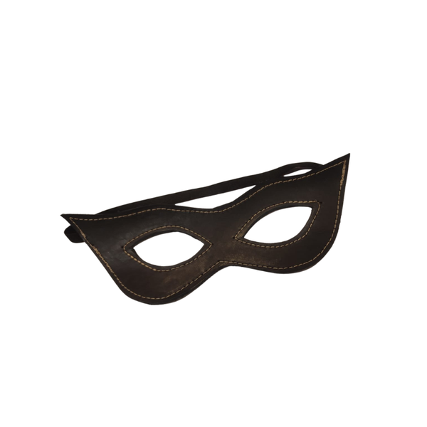 Genuine Leather Half Masquerade Mask for Adults - Elastic Strap