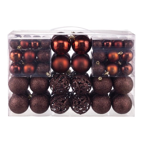100 Mixed Color Shatterproof Baubles for Christmas Tree Decoration