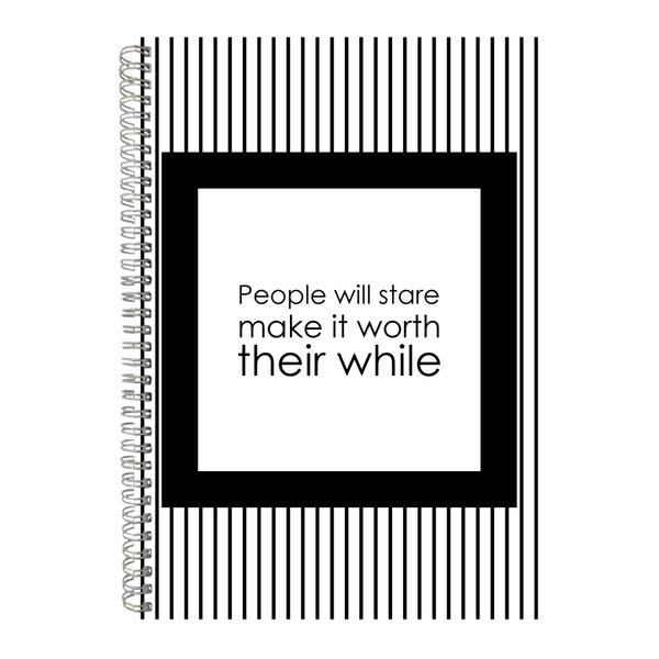 Worth A4 Notebook Spiral Lined Motivational Words Graphic Notepad Gift 137