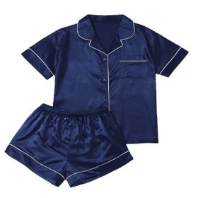 Soft Satin Pyjama Set - Shirt & Short | Shop Today. Get it Tomorrow ...