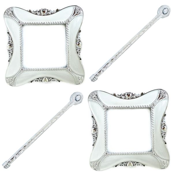 Curtain Tie Backs - Resin - Set of 2 - Square White