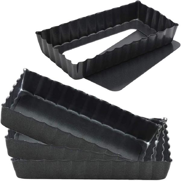 4-Piece Detachable Mini Rectangular Loaf Pan Set - 11.4cm