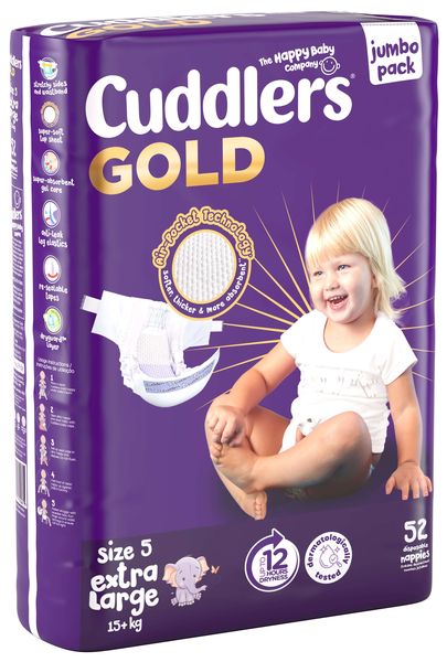 CUDDLERS GOLD Size 5 EXTRA LARGE Jumbo Pack 52
