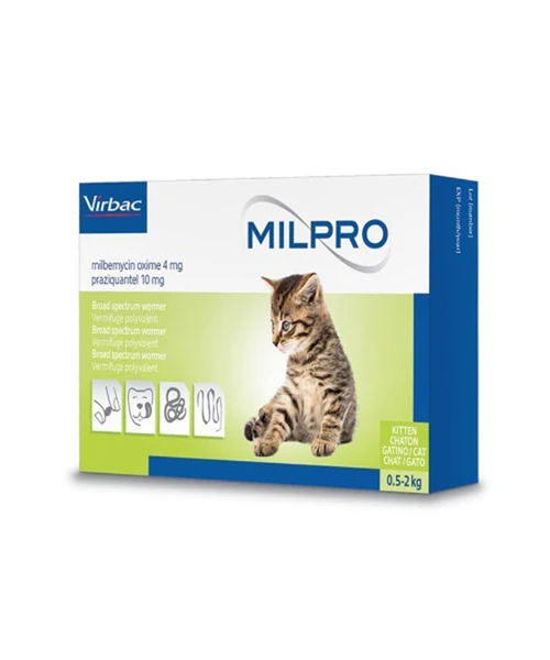 Virbac - Milpro Dewormer Flavoured Tablets For Cats 48's
